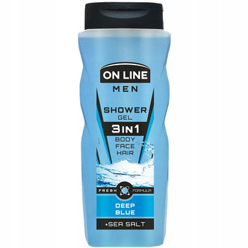 On Line Men Męski Żel Pod Prysznic 3w1 Twarz Ciało Włosy Deep Blue 410ml