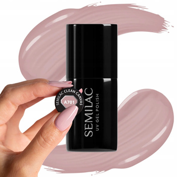 Semilac Lakier Hybrydowy Do Paznokci Clean Canvas A701 Brudny Róż Krem 7ml