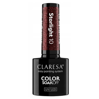 Claresa Lakier Hybrydowy Do Paznokci Bordowy z Drobinkami Starlight 10 5g