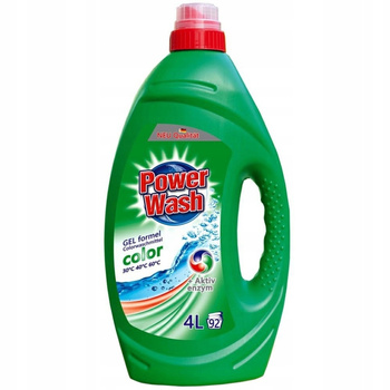 Power Wash Color Żel Do Prania Kolorowego Ochrona Koloru 92 Prania 4L