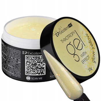Excellent PRO Effect Budujący Żel Do Paznokci z Folią Glow Yellow 15g