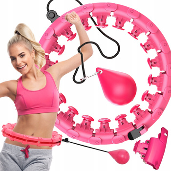 Hula Hop z Obciążeniem i Wypustkami Odchudzające Do Ćwiczeń Masażu Hulahop RÓŻOWY