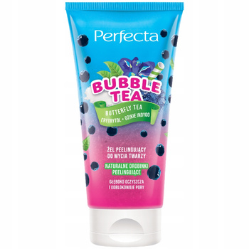 Perfecta Bubble Tea Peelingujący Żel Do Mycia Twarzy Erytrytol Indygo 150ml