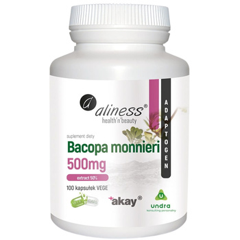 Aliness Bacopa Monnieri 500mg Suplement Diety Ekstrakt Brahmi 100 Kapsułek