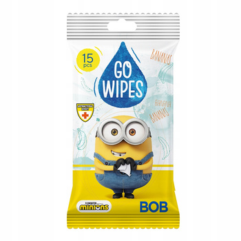 GoWipes Uniwersalne Odświeżające Chusteczki Nawilżane Minionki 15 Sztuk