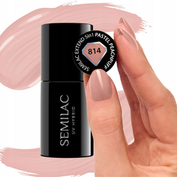 Semilac Extend 5w1 Lakier Hybrydowy Baza Top Pastel Peachpuff 814 Nude 7ml