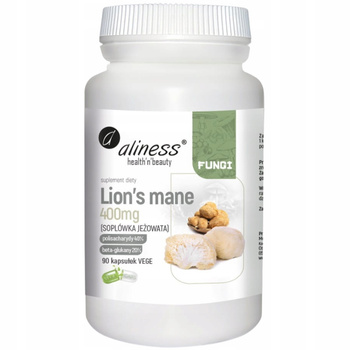 Aliness Lion's Mane Soplówka Jeżowata Suplement Koncentracja Pamięć 90 Kaps