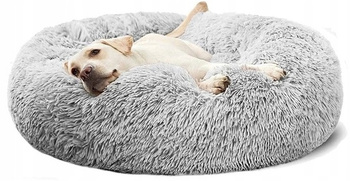 Pupilo XXL Legowisko Dla Psa Kota Pluszowe Okrągłe Szare 100cm