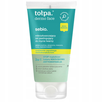 Tołpa Dermo Face Sebio. Mikrozłuszczający Żel Do Mycia Twarzy Peelingujący 150ml
