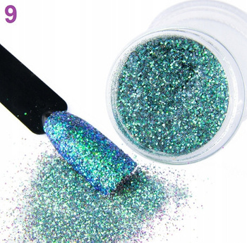 Coliber Effect Do Paznokci Niebieski Zieleń Brokat