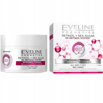 Eveline 3D Retinol Algi Morskie Odmładzający Krem Do Twarzy Dzień Noc 50ml