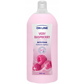 On Line Owocowy Kremowy Płyn Do Kąpieli Ekstrakt z Malin i Alantoina 980ml