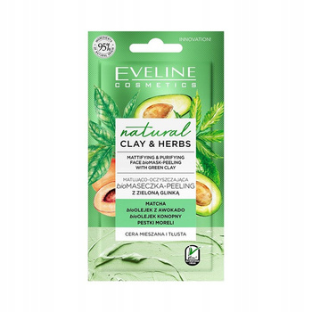 Eveline Natural Clay Herbs maseczka zielona glinka