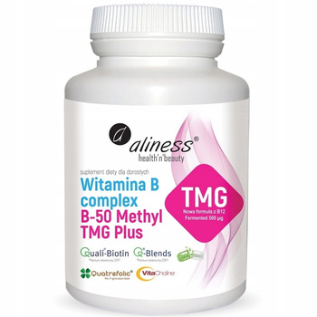 Aliness Witamina B Complex B-50 Methyl TMG Plus Suplement Diety 100 Kaps