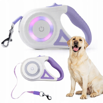 Pupilo Smycz Automatyczna Dla Psa Blokada Antypoślizgowa Latarka Podświetlenie 5m