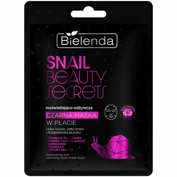 Bielenda Snail Beauty Secrets Rozświetlająco Odżywcza Maska w Płacie 1szt