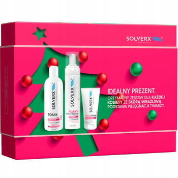 SOLVERX SENSITIVE SKIN Zestaw Prezentowy 3 Kosmetyków Tonik Pianka Krem