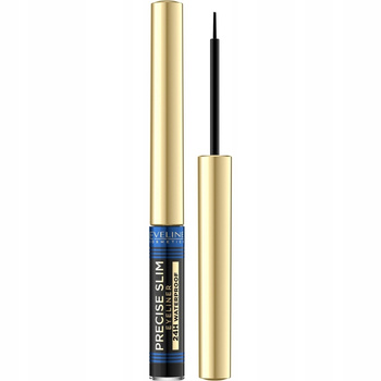 Eveline Precise Slim 24H Czarny Wodoodporny Eyeliner w Płynie Matowy Black