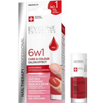 Eveline Nail Therapy 6w1 Wzmacniająca Odżywka Do Paznokci Czerwona Red 5ml