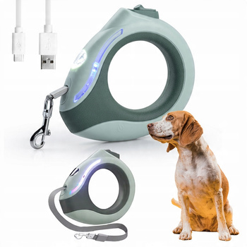 Pupilo Smycz Automatyczna Dla Psa Blokada Antypoślizgowa Latarka Podświetlenie 3m