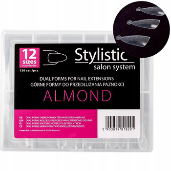 Szablony Do Przedłużania Paznokci Dual Form Górne Formy Almond Migdał 120sz
