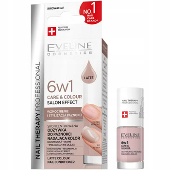 Eveline Nail Therapy 6w1 Wzmacniająca Odżywka Do Paznokci Brązowa Latte 5ml