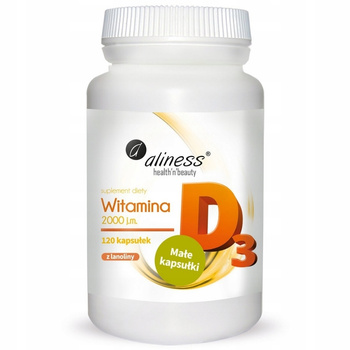 Aliness Witamina D3 2000 j.m. Kości Mięśnie Suplement Diety 120 Kapsułek