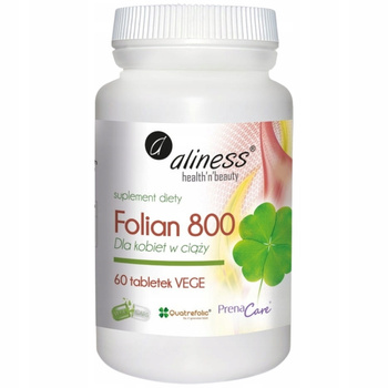 Aliness PrenaCare Folian 800 mcg Kwas Foliowy Dla Kobiet w Ciąży 60 Tab