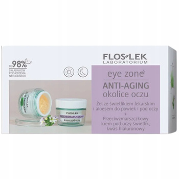 Floslek Eye Zone Anti Aging Zestaw Kosmetyków Żel i Krem Pod Oczy z Aloesem