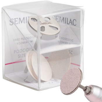 Semilac Pododisc Frez Podologiczny Pedicure Stal Nierdzewna M + 5 Nakładek