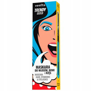 Venita Trendy Color 3w1 Maskara Do Rzęs Brwi Włosów 35 Lazurowy Błękit