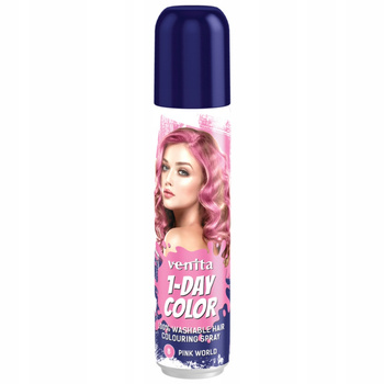 Venita 1 Day Color Koloryzujący Spray Do Włosów Różowy 8 Pink World 50ml