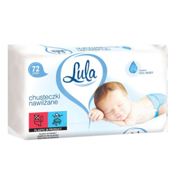 Lula Baby Chusteczki Nawilżane Białe 99 % wody 72 sztuki