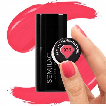 Semilac Lakier Hybrydowy Do Paznokci Manicure R贸偶owy 936 Magenta Ticket 7ml