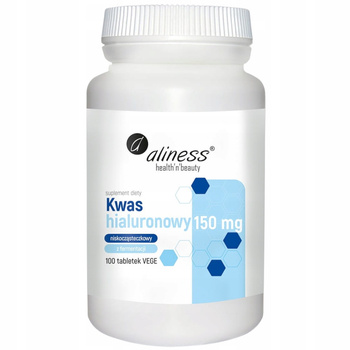 Aliness Kwas Hialuronowy Niskocząsteczkowy 150mg Suplement Skóra 100 Tabs