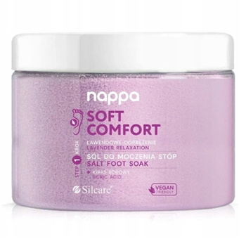 Silcare Nappa Soft Comfort Zmiękczająca Łagodząca Sól Do Stóp Lawenda 600g