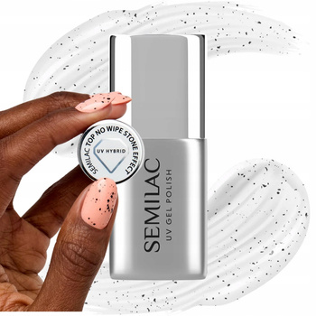 Semilac Stone Effect Top Do Paznokci Hybrydowych No Wipe z Drobinkami 7ml
