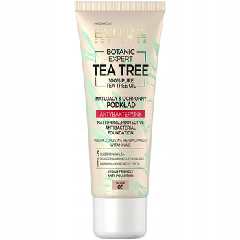 Eveline Tea Tree Matujący Podkład Antybakteryjny SPF10 05 Beige 30ml