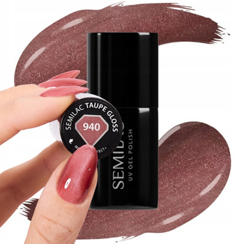 Semilac Lakier Hybrydowy Do Paznokci Manicure Cat Eye 940 Taupe Gloss 7ml