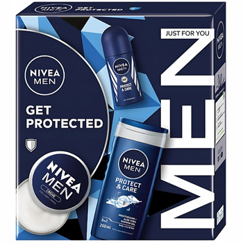 Nivea Men Get Protected Zestaw Prezentowy Dla Mężczyzn Żel Krem Dezodorant