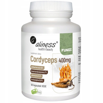 Aliness Cordyceps Fungi 400mg Suplement Diety Kordyceps Ekstrakt 90 Kaps