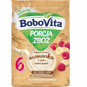 BoboVita Porcja Zbóż Kaszka Bezmleczna Zbożowo Jaglana Pełnoziarnista 170g