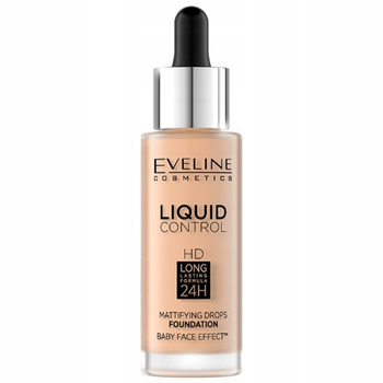 Eveline HD Liquid Control Matujący i Kryjący Podkład 010 Light Beige