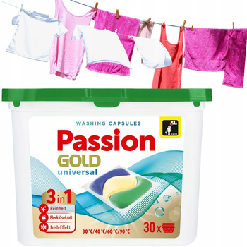 Passion Gold Universal 3w1 Kapsułki Do Prania Białego Kolorowego 30 szt
