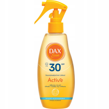 Dax Sun Active Transparentny Wodoodporny Spray Do Ciała Ochrona SPF30 200ml