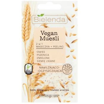 Bielenda Vegan Muesli Maseczka Peeling 2w1 Nawilżająco Oczyszczająca Zboża