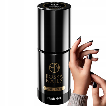 Boska Nails Divine Lakier Hybrydowy Do Paznokci Czarny 302 Black Hell 6ml