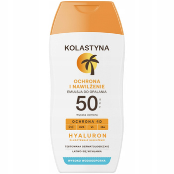 Kolastyna Hyaluron Wodoodporna Nawilżająca Emulsja Do Opalania SPF 50 150ml