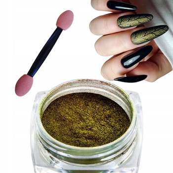 Claresa Pyłek Do Paznokci Zdobień Metaliczny Złoty Cameloen 2 + Aplikator