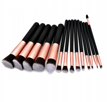 Zestaw Profesjonalnych Syntetycznych Pędzli Do Makijażu Pędzle x 14 Sztuk